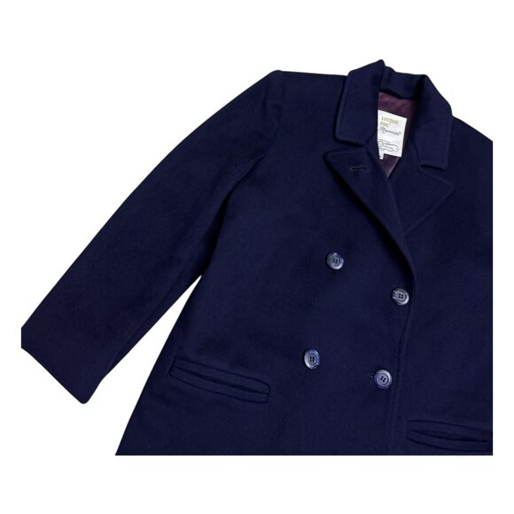 LONDON FOG Maincoats Vintage Retro Blue Business Winter Pea Coat Womens 6 Petite - Picture 4 of 7